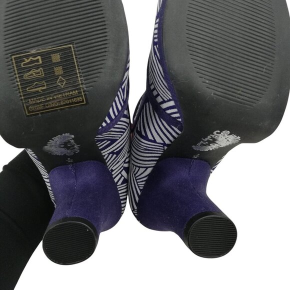 Ruby Shoo Mary Jane Heel Shoes Size EU 38 US 7 Red Flower Retro Geometric - Picture 7 of 12